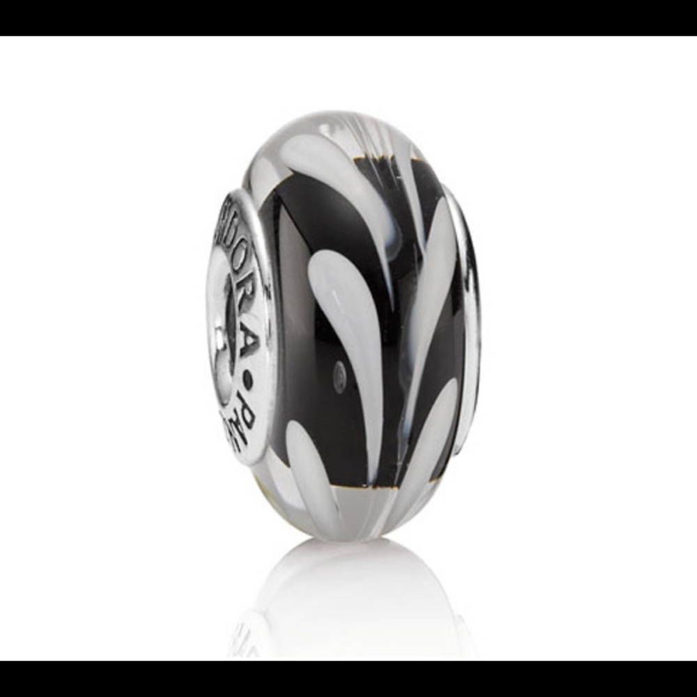 Black and White Swirl Pandora Charm
